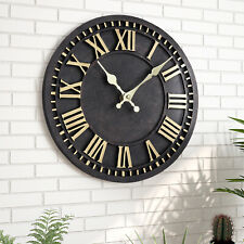 GARDEN ROMAN WALL CLOCK LARGE INDOOR OUTDOOR BIG ROMAN NUMERALS RESIN WATERPROOF