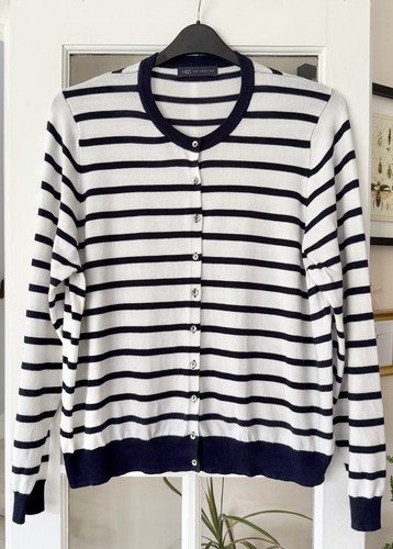 Navy white stripe soft - m&s,