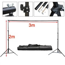 2x3m Adjustable Photography Background Support Stand Photo Backdrop Crossbar Kit