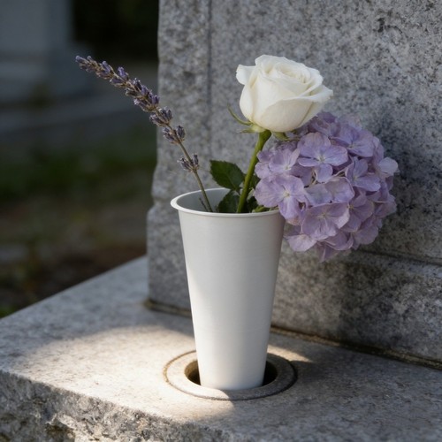 White plastic flower - flower, for