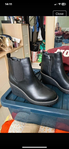 Women black wedge - wedge, ankle