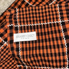 Shabby Chic Tablecloth 60 X 120 ORANGE BLACK CHECK 100% COTTON GUC