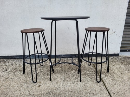 Set round black bar table - round,
