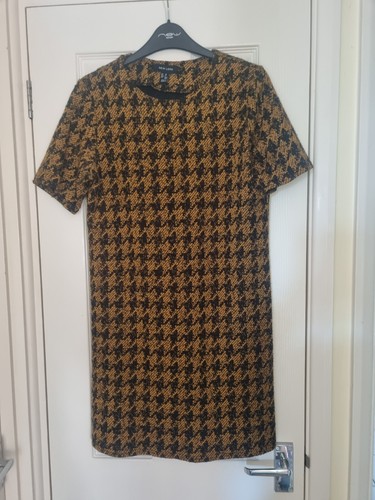 Newlook orange dogtooth dress - newlook,