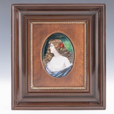 Limoges Enamel Portrait by Jules Sarlandie (1874-1936)
