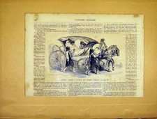 Original Old Antique Print Talika Carriage Turkey Travel Ladies French 1865