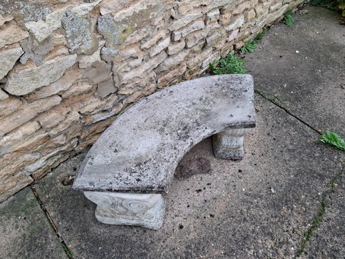 Stone garden bench - stone, seat