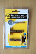 YALE Door Security Mortice/Rack Bolts Brass X 2 (P-2PM444-PB-2) (Chubb 8002)