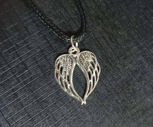 Silver angel wings necklace - angel,