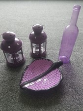 Purple mauve tealight lanterns - mauve,