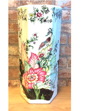 Hexagonal Pink and Navy Floral