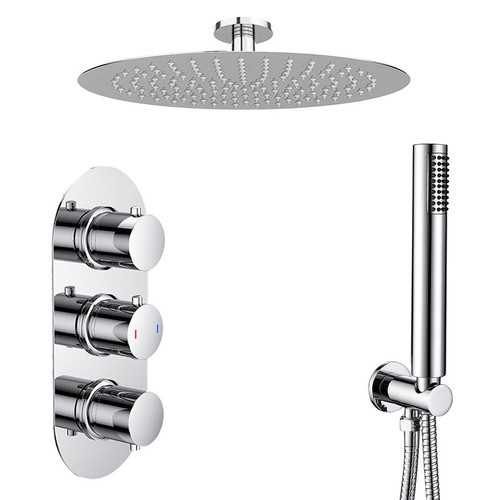 Chrome square triple concealed - square,