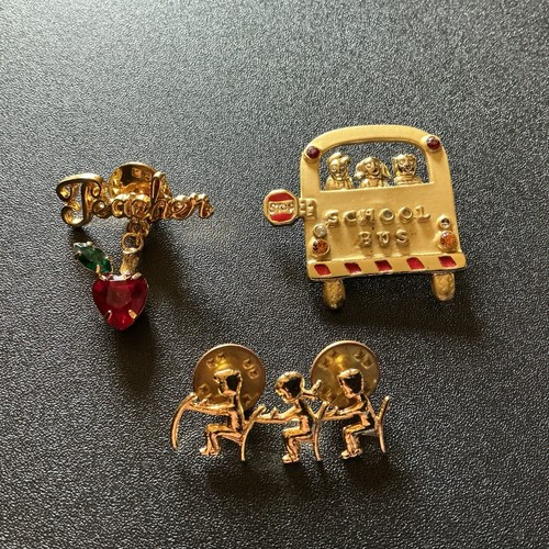 Vtg set teacher pins - set,