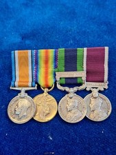 CONTEMPORARY MINIATURE WW1 MEDAL GROUP OF 4 WW1 PAIR IGS LSGC