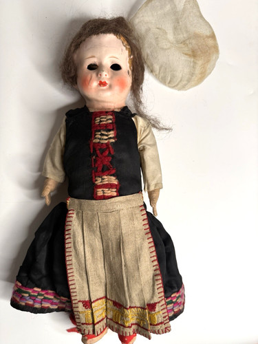 Antique papier mache shoulder - antique,