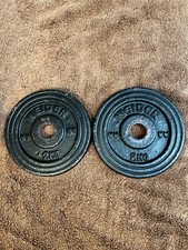 Weider Iron Weight Plates 2 x 2kg (1 pair) for  1" dumbbell / barbell 