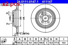 X2 PCS REAR BRAKE DISC ROTOS