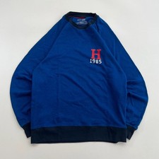 Tommy Hilfiger Blue Knit Jumper H 1985 Logo Retro Sweater Men's S