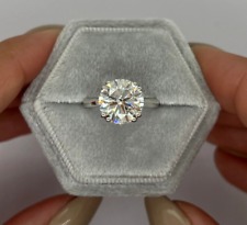 Women's Round Cut 3.5CT Lab Grown/CVD Diamond Solitaire Ring Real 14k White Gold