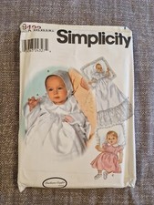Simplicity Barbara Canfer 9423 Baby christening gown Sewing Pattern 0to18 Mth