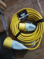Elite 14 MTR 110v 32 Amp  Extension Lead 2.5mm Cable Yellow 3 Core