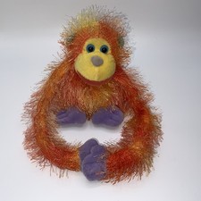 Aurora orange Colourful Hanging orangutan 5 inches when sitting