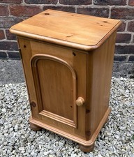 Vintage Solid Pine Bedside Cabinet Cupboard Rustic Country Farmhouse Furniture