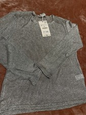 Gorgeous Metallic Silver Zara Ladies Top Size M Medium New with Tags Christmas