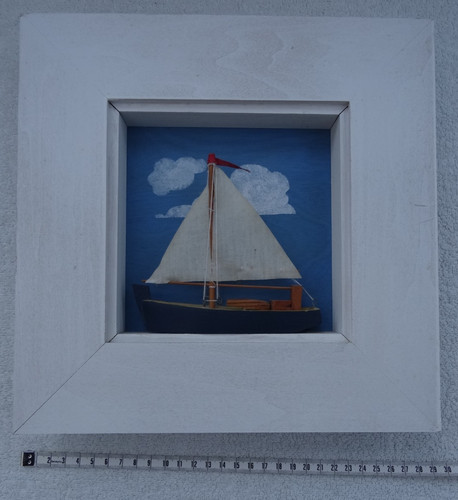 Model sailing boat - model, framed
