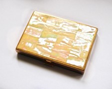1950s Vintage AGME Swiss Mother of Pearl Powder Compact/Mirror/Make Up Case