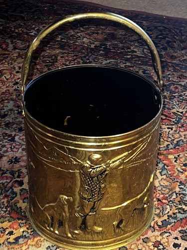 Vintage brass coal bucket - ,