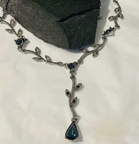 Lariat necklace sapphire - necklace,