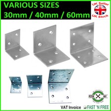 Galvanised Corner Brace 90 Degree Angle Bracket Joist Timber Mending 30/40/60mm
