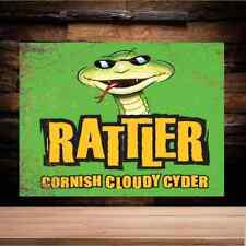 Rattler Cider Metal Wall Sign, man cave home bar retro drink cafe  coke