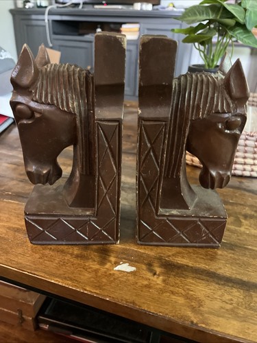 Vintage solid wood horse head - ,