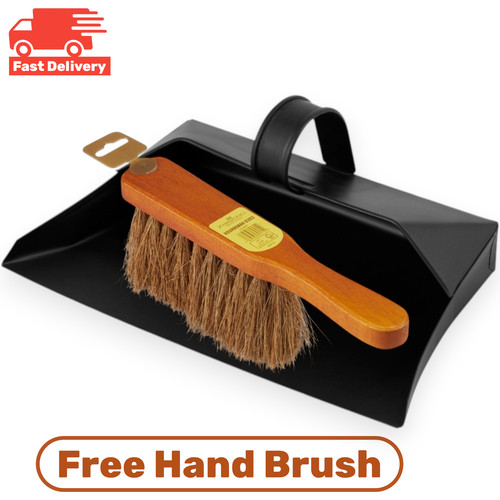 Groundsman metal dustpan black - metal,
