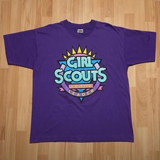 Vintage 90s Girl Scouts Troop Leader Single Stitch T Shirt Size XL Purple