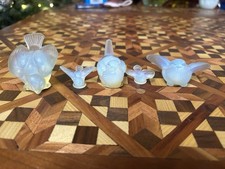 Sabino Lot of 5 Sparrows Birds Opalescent Art Glass France 1" - 2.5" Figurines