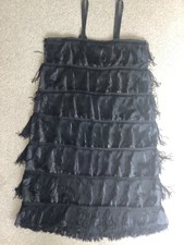 Black flapper tassle fringe