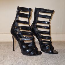 HIGH HEEL STILETTO PEEPTOE 5" STRAPPY BOOTS/SHOES PLEASER SEXY 52 SIZE Uk 5