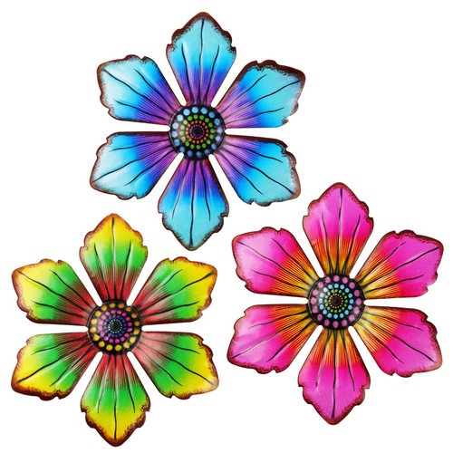 Metal flowers wall decor - metal,