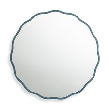 Blue Wavy Wall Mirror 50x50cm