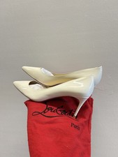 Christian Louboutin Kate 100 Patent Pump Women's Heels Pumps Red Bottom White