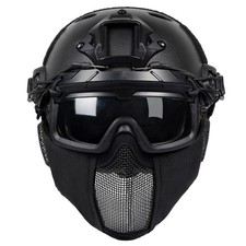Airsoft Fast Helmet Full Face Protective Tactical Helmet Ear Protection Goggle L
