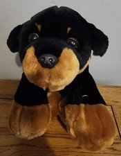 Keel Toys Rottweiler Dog Soft Toy Large Sitting Floppy Beanie Feet & Bottom 28cm