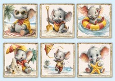 Baby Elephant Card Toppers Cardmaking Scrapbooking, Ephemera, Gift Tags topper