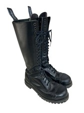 Shellys 1990s Steel Toe Cap 20-eyelet Black Leather Combat Boots, UK5, VGC
