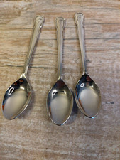 3 x Vintage Monogramed Silver Plated Tea Spoons 11.5 cm long