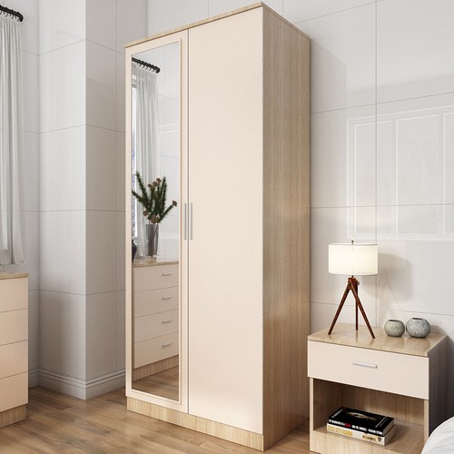 Door wardrobe with mirror - wardrobe,