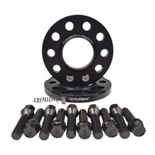 Fits MINI F56 Black Alloy 15mm Wheel Spacers 5x112 Extended + Bolts Hubcentric 